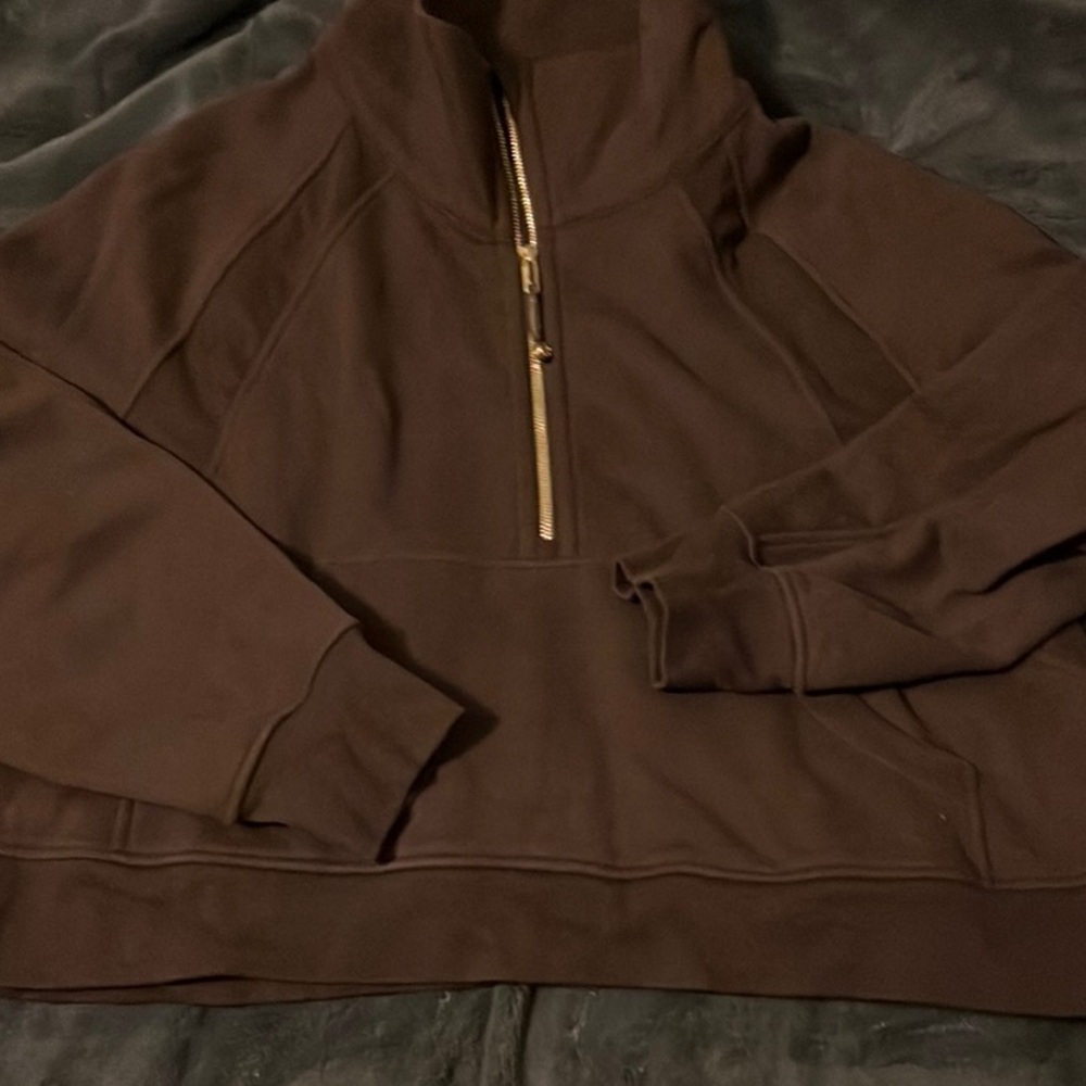 Brown Half-Zip Pullover - image 1